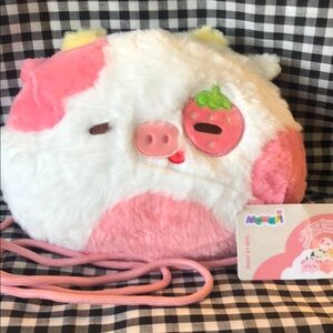 Fluffy Pink Plush Crossbody Bag